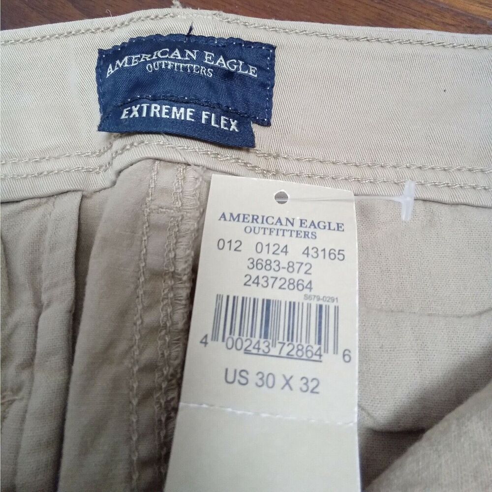 American Eagle Extreme Flex Relaxed Straight Chino Pants Khaki Tan30x32 3683-872